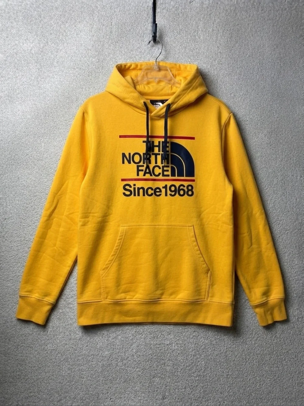The North Face Men's Yellow Pullover Hoodie with Retro Logo